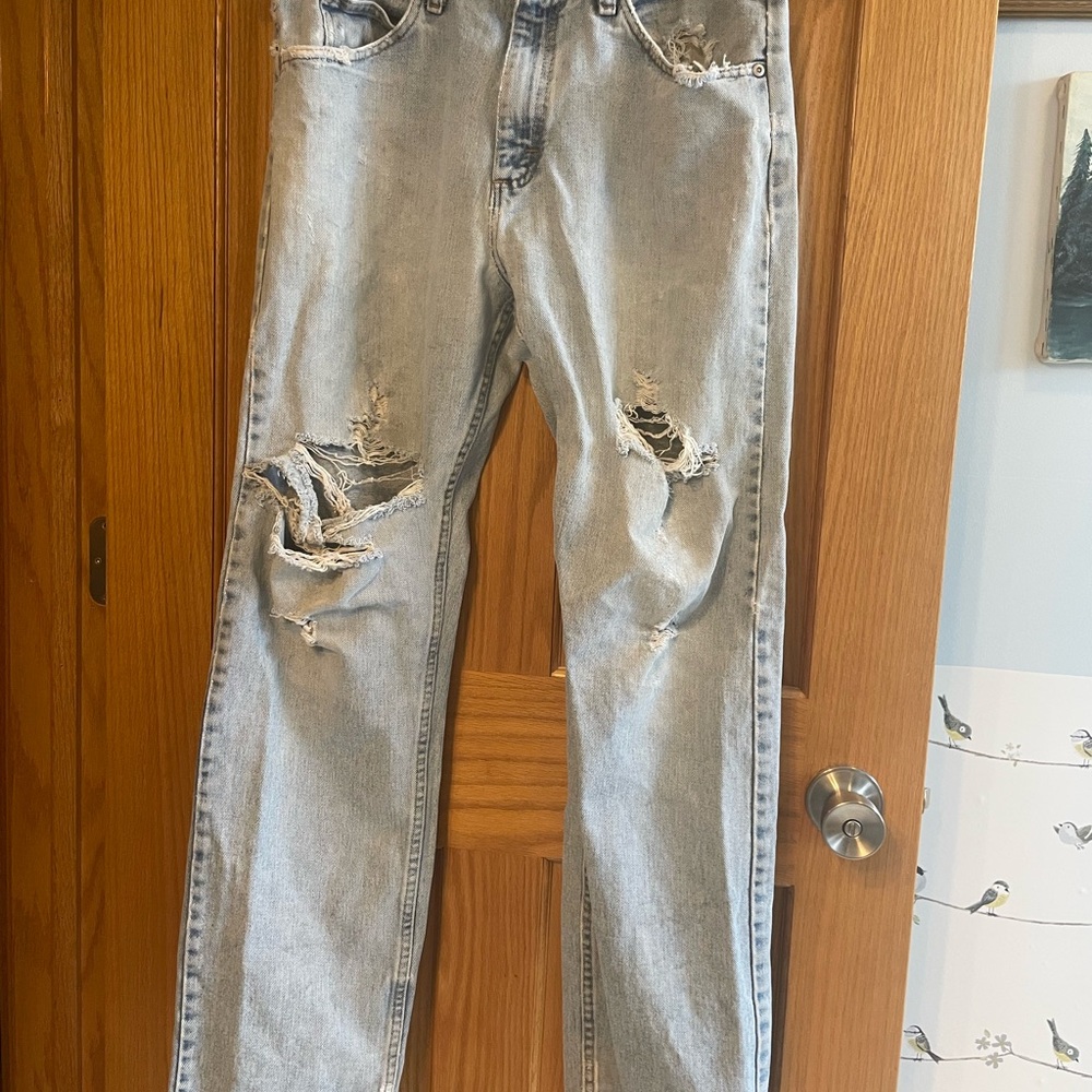 Wrangler Light Blue Ripped Relaxed Jeans